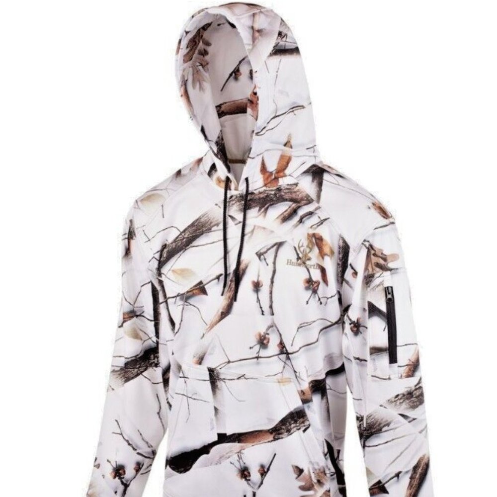 Huntworth Snow Camo Performance Fleece Hoodie/Sweatshirt